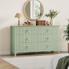 54" Wide Fluted 6-Drawer Dresser for Bedroom, Modern Wooden Chest with Metal Handles, Storage Organizer for Living Room, Hallway, or Entryway - 2 of 4