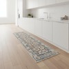 8' Ivory And Yellow Oriental Distressed Runner Rug - 2 of 4