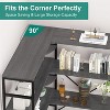 5 Tier Industrial Corner Bookshelf, L Shape Heavy Duty Metal Frame with Storage for Bedroom, Living Room, Home Office - 2 of 4