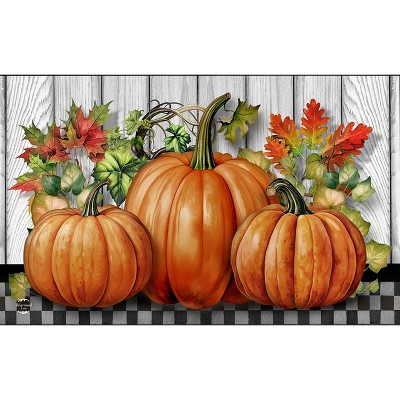 Briarwood Lane Fall Doormat 30x18 Indoor Outdoor Country Pumpkins For Fall Doormat