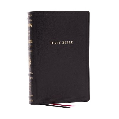 RSV Personal Size Bible with Cross References, Black Genuine Leather, (Sovereign Collection) - by  Thomas Nelson (Leather Bound)