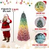 Angel Sar 7.5ft Rainbow Gradient Flocked Christmas Tree, 1927 PVC Tips Colorful Snowy Artificial Pine, Hinged Metal Stand Holiday Decor - 3 of 4