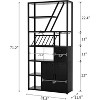 Jojoka Bar Cabinet with Rack,Liquor Stand with Glass Holder & LED Lights,Coffee Sideboard Cabinet for Living Room - 2 of 4