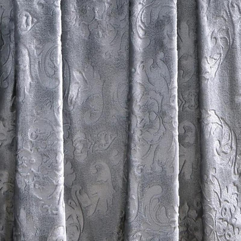Versailles Ultra Soft Plush Contemporary Embossed Pattern All Season 50" x 60" Throw Blanket, Grey, 4 of 5