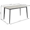 Anybear 55" Dining Table Table with Porcelain Table Top and Metal Legs, for 4-People - 3 of 4