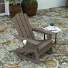 Merrick Lane Adirondack Chair with Cup Holder and Pull Out Ottoman, All-Weather HDPE Indoor/Outdoor Lounge Chair - 4 of 4