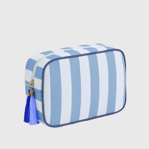 Anna-Kaci Women's Striped Cosmetic Bag with Tassel - Travel Makeup Organizer Lightweight Pouch - 1 of 4