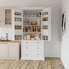 TiramisuBest 77" Farmhouse Freestanding Kitchen Pantry Cabinet - 3 Adjustable, 8 Door & 3 Drawers for Kitchen/Dining (White) - 2 of 4