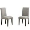 Modern Fabric Dining Chairs with Upholstered Cushion and Black Wood Legs, Ergonomic Curved Back for Dining Room, Set of 2 - 2 of 4