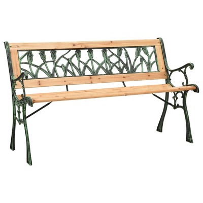 vidaXL Patio Bench 48" Cast Iron and Solid Firwood