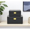 HomeRoots Set Of Two Black Solid Wood Jewelry Box - 2 of 4
