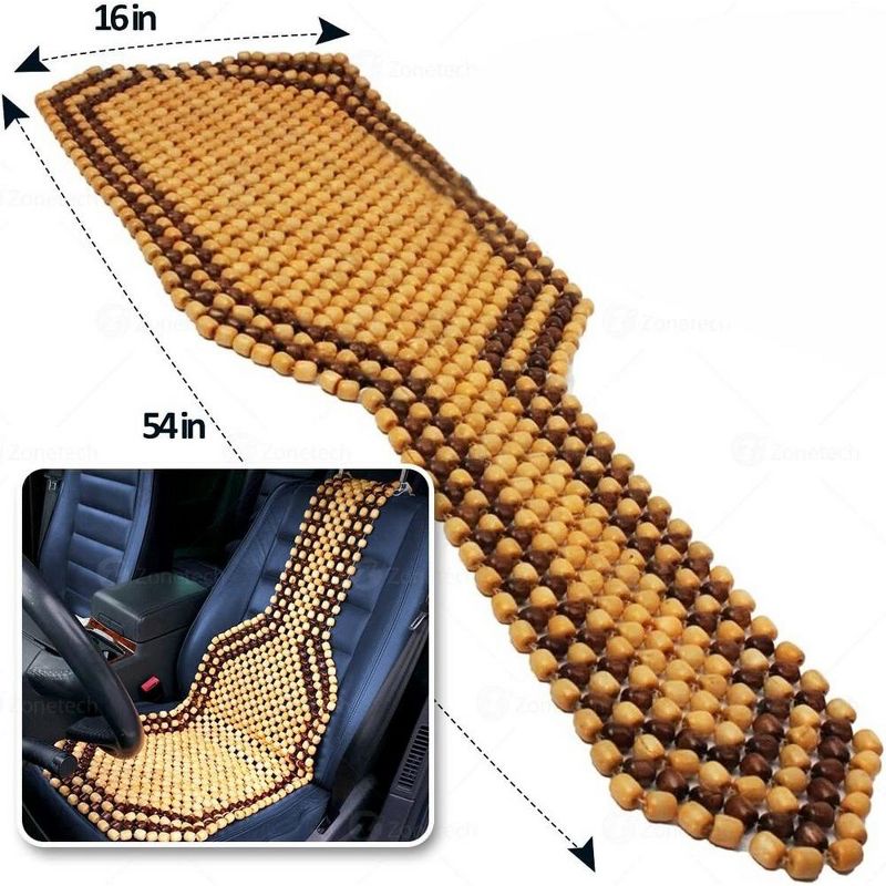Zone Tech Wood Beaded Seat Cushion - Premium Quality Car Massaging Double Strung Wood Beaded Seat Cushion for Stress Free all Day!, 4 of 8