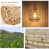 DOMETOUR Plug in Rattan Pendant Light with LED Bulb, 16ft Dimmable Cord, Boho Wicker Hanging Lamp for Bedroom Hallway Foyer - 2 of 4