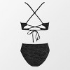 Women's Scalloped Cross Back High Waist Bikini Set - Cupshe - 3 of 4