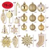 Aoibox 76 Pack Christmas Tree Ornaments Set Shatterproof Gold Plastic Balls and Hanging Decorations for Holiday Home Decor - 2 of 4