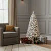 HomeRoots 5' White Pre Lit Full Flocked Pine Christmas Tree - 2 of 4