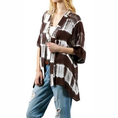 Women's Tie Dye Lace Crochet Back Duster - KORI