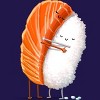 Junior's Design By Humans Sushi Hug By andremullerdko T-Shirt - 2 of 3