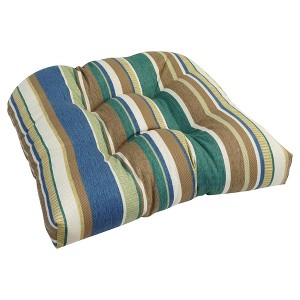Blazing Needles, 19-inch U-Shaped Spun Polyester Outdoor Tufted Dining Chair Cushion - 1 of 2
