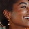 Ross-Simons Italian 18kt Gold Over Sterling Beaded Cable-Chain Drop Earrings - 2 of 3