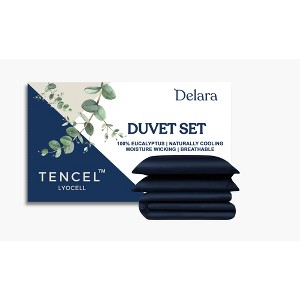 Delara 100% Eucalyptus Lyocell Tencel Duvet Cover Set, Naturally Cooling, Super Soft Silky, Smooth & Breathable - 1 of 4