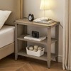 Farmhouse End Table Rustic Side Table with Storage Shelf - 3 of 4
