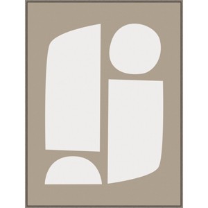 32" x 42" Neutral Abstract Aztec Shapes IV by The Creative Bunch Studio Framed Canvas Wall Art - Amanti Art - 1 of 4