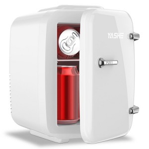 YASHE Mini Fridge, 4 Liter/ 6 Cans Skincare Fridge for Bedroom, 110V AC/ 12V DC Thermoelectric Cooler and Warmer for Drink, Office and Car - 1 of 4