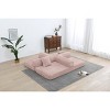 Dolonm 77.9 in. Corduroy Convertible Sleeper Sofa Bed -Foldable 3-Seat Couch with Fixed Frame & Cylindrical Pillow for Living Room, Bedroom - 2 of 4