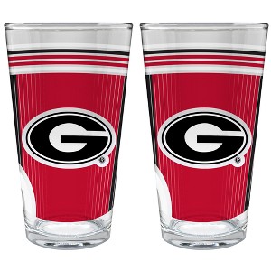 NCAA Georgia Bulldogs 2pc Pint Glass Set - 1 of 3