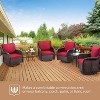Acekool 3-Piece Swivel Rocking Chair Set - Outdoor Rattan with Side Table - 2 of 4