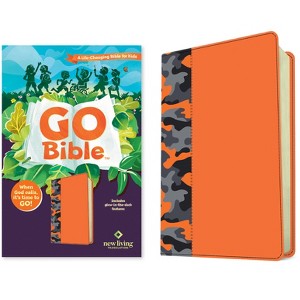 NLT Go Bible for Kids (Leatherlike, Orange Camo) - by  New Living Translation (Leather Bound) - 1 of 1