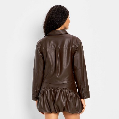 Women’s Long Sleeve Leather Button-Down Shirt – Future Collective