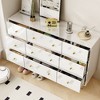FUFU&GAGA White Sleek Dresser with 9 Drawers and Gold Knob Handles Chest - 4 of 4