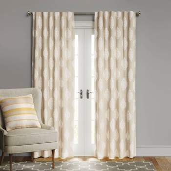 1pc 50"x63" Blackout Medallion Window Curtain Panel White/Beige - Threshold™