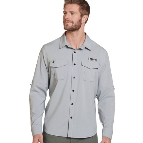 Wrangler Men's Outdoor Short Sleeve Fishing Shirt with UPF 40 Protection, Sizes S-5xl, Gray