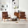 GDFStudio Bruce Modern Faux Leather Upholstered Armchairs with Pillow - 2 of 4