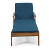 Okak Premium Acacia Patio Chaise Lounge with Wheels&Water-Proof Cushion,Outdoor Reclining Poolside Chair Long Chaise for Deck,Pool&Backyard - 2 of 4