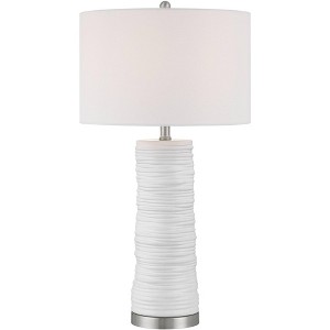 Contours 27 1/2" High Modern White Ceramic 3-Way Table Lamp - 1 of 4