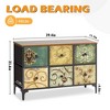 ZACHVO 6-Drawer Baroque florals Fabric Dresser – Vintage Printed Fronts, Water-Resistant Wood Top, Anti-Tip & 4 Adjustable Feet - 3 of 4