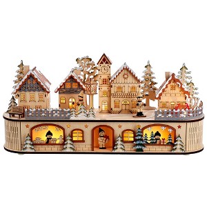 Kurt Adler 8.27-Inch Battery Operated Led 2 Tier Christmas Village - 1 of 4