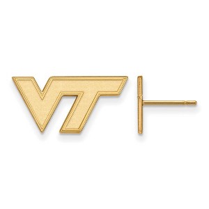 Black Bow Jewelry 14k Yellow Gold Virginia Tech Hokies NCAA Post Earrings - 1 of 3