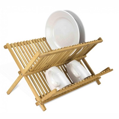 Home Basics Bamboo Foldable Dish Drainer