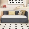 NicBex Twin Size Daybed with Trundle Upholstered Linen Fabric Sofa Sleeper Wooden Daybed Frame for Apartment - 3 of 4
