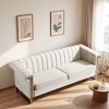 Modern Polyester Sofa with Turn-Out Arms & Gold Legs - 4 of 4