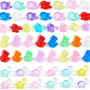 Joyfy 50 Pcs Mini Resin Dinosaur Figures Sensory Bin Toys for Dino Cupcake Toppers, Party Favors , Garden Micro Landscape Aquarium Home Decoration - 1 of 4