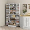 FONTOI 65" Kitchen Pantry Storage Cabinet, Freestanding Cabinet with 16 Shelves, 8-tier Shelving&Adjustable Shelves, White, - 4 of 4