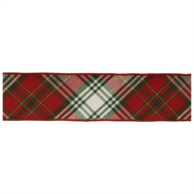 Plaid Pattern Wired Ribbon 4" x 5 Yds.