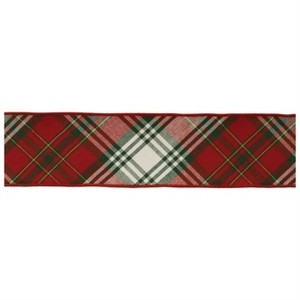 Plaid Pattern Wired Ribbon 4" x 5 Yds. - 1 of 3