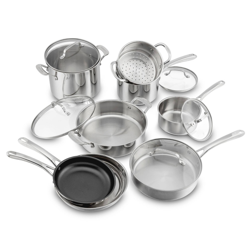 Photos - Bakeware Cuisinart 13pc Classic Stainless Steel Cookware Set: Induction Compatible, Dishwasher Safe, Lifetime Warranty 